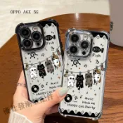 卡通貓咪四角防摔手機殼 適用OPPO A6X A6S A5 A3 pro A3X A53 A38 A31 A9 R17