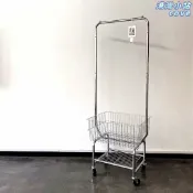 港灣小站 【多功能收納】衣帽架 置物架 衣服架子 推車 落地掛衣架 移動式衣架 臥室收納架 附收納籃 家用服飾店適用 簡約北歐風