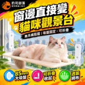 吸盤式貓吊床 折疊吊床 超強吸力貓窩 窗邊寵物吊床 貓跳臺休息台 貓咪用品 吸盤貓跳台 防滑吸盤 貓咪窗台吊床