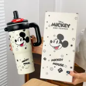 古書堂 【現貨】迪士尼米奇冰霸杯 陶瓷內膽保溫杯 吸管保溫杯 大容量 2025爆款迪士尼米奇女生大容量巨無霸冰霸杯高顔值陶瓷內膽