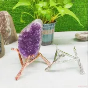 精選好物🌈水晶球礦標底座金屬三角架樹枝造型支架置物架合金擺件石頭擺件