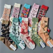 【現貨】北歐芬蘭 marimekko✿ Unikko 同款 罌粟花蕾絲襪 超薄玻璃絲 透膚襪 日系古著 蕾絲襪 襪子