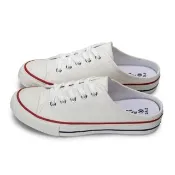 【FUFA Shoes 富發牌】日常綁帶帆布男女休閒穆勒鞋-黑/白 1BM13/2BM13(女鞋/男鞋/帆布鞋/女懶人鞋/情侶鞋)