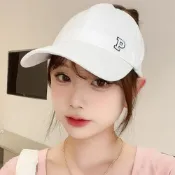 (店+)【LEESA】韓版帽子\半空頂帽\鴨舌帽\棒球帽\P字母\可綁馬尾\遮陽帽