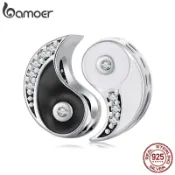 Bamoer 925 純銀太極八卦珠吊墜禮物 DIY 手鍊