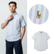 (店+)男女皆可 條紋襯衫 polo襯衫 青年版 小馬 彩馬 繡標 ralph lauren拉夫勞倫 文青上衣 @1622