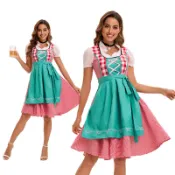 西柚市集🔥Dirndl 角色扮演洋裝 田園復古格紋連衣裙 德國 Oktoberfest 啤酒節服飾 嘉年華萬聖節舞台演