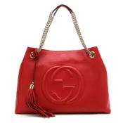 GUCCI 古馳 536196 經典SOHO系列流蘇雙鍊手提/肩背兩用包(紅色)