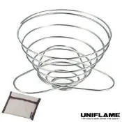 大里RV城市【日本 UNIFLAME】日本製 18-8不鏽鋼可摺疊咖啡濾架(４人)過濾網架.手沖咖啡架 664018
