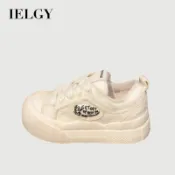 IELGY 2026 白色麵包鞋厚底女新款小眾設計休閒運動鞋腳趾鞋