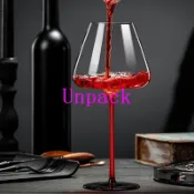 勃艮第 紅酒杯 水晶 黑領結 設計 品鑒 紅葡萄酒 現代簡約
