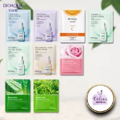 MASKER BIOAQUA 10PCS PEACH Muka Wajah Aloe Vera Vitamin C