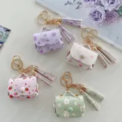 ins花朵日 流沙 AirPods 耳機收納包 流沙包 耳機包 收納包 防摔包 耳機掛包 零錢包 生日 禮物 情侶