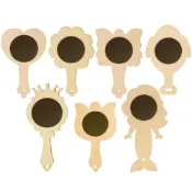 (店+)DIY彩繪小鏡子 (鏡子 手拿鏡 手繪 木質鏡子 隨身鏡 鏡子 手作彩繪 木鏡 美勞 勞作用品)