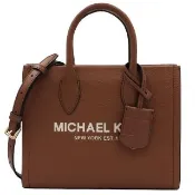 【Michael Kors】MIRELLA系列荔枝紋皮革手提/肩斜背兩用包(駝色)