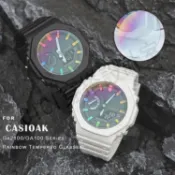 彩虹鋼化玻璃屏幕保護膜適用於卡西歐 G 衝擊 GA2100 手錶保護膜 GA 2110 GMAS2100 DW-5600【亞德機械五金家居】
