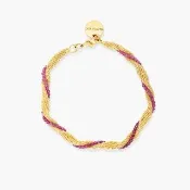 【Olivia Yao Jewellery】十周年紀念款  天然紅寶石 麻花手鍊(Adamas Collection/特殊金工工藝)