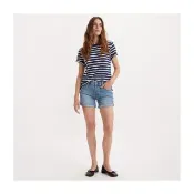 【LEVIS】女款 501中腰排釦牛仔短褲 / 固定式上捲褲管 / 精工輕藍染水洗 熱賣單品 29961-0035