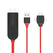萬物優選鋪 18059人收藏三合一USB轉HDMI視頻螢幕轉接線L7-8 pro 電視線 蘋果安卓Type-C Micro-B手機轉電視 同屏器