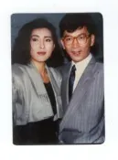 (珠77)  陳秀珠 、 廖啟智  3*5 沖洗照片一張，早期圓角照片，保存還不錯!
