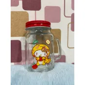 Hello Kitty 玻璃梅森杯 可插吸管