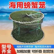 折疊漁籠 蟹籠 鰻魚籠 蝦籠 彈力籠 鱸鰻籠螃蟹籠海用可折疊蟹籠加粗加重彈簧籠子海邊捕蟹網蟹籠海用抓螃蟹💖超實惠💖 QA