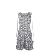 【TORY BURCH】深藍色幾何圖騰無袖洋裝(連身裙 TB)
