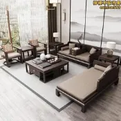 【人氣爆款】新中式沙發客廳貴妃實木沙發禪意羅漢床組合酒店別墅家具