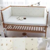 【Kori Deer 可莉鹿】韓式絎縫可拆洗嬰兒床加厚純棉防撞床圍欄-60cm(多功能防摔床墊兒童床邊安全護欄)