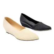 (店+)【ShoesClub 鞋鞋俱樂部】MIT時尚金蔥楔型中跟鞋 包鞋 新娘鞋 女鞋 023-LC8950