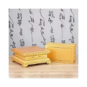 (店+)@實木鎏金佛像底座加高供奉觀音財神關公金剛蓮花臺可定制紅木托架-327