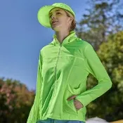 【ATUNAS 歐都納】女款玩美肌光涼感防曬抗UV輕薄外套(A1GA2609W螢光黃/風衣/透氣/戶外旅遊/休閒露營)