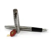 【PARKER】新商籟亮銀白夾鋼筆
