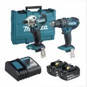 {工具倉庫}現貨 牧田 18V 雙機組 DLX2337 手提箱裝 /衝擊起子DTD156+震動電鑽DHP482