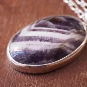 大顆 雪佛龍 虎牙 紫水晶 手工純銀項鍊 chevron amethyst