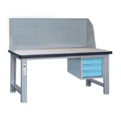 (店+)【大富】DF 重型工作桌WHA系列 桌長120/150/180/210cm 耐麼美耐板 附加三抽吊櫃型+桌面掛板組/組