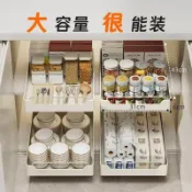 🔥臺灣出貨🔥新款廚房置物架櫥櫃拉籃蔬菜收納架層架儲物籃碗架碳鋼抽屜式網籃廚房收納層架 廚房分層整理置物架 廚房收納架