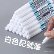 [台灣隔日配]白色記號筆白色油性記號筆 白色長頭 快乾油性記號筆 細尖深孔 奇異筆 防水 永久油漆筆 7GJV