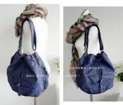 愛 BAG SHOP 韓國精品包 DAAD 率性休閒感好搭配 超輕量水洗牛皮革 束口水桶包 3450 深藍現貨