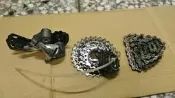 後變10速飛輪 -- shimano 105 後變速器 短腿 -- 鍊條..三樣一組