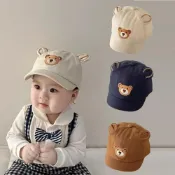 (店+)【Baby 童衣】兒童小熊素面鴨舌帽 可愛造型耳朵帽 男女童棒球帽 寶寶外出遮陽帽 89020