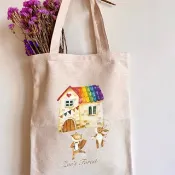 森林rainbow love彩虹小屋帆布袋