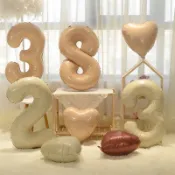 生日氣球 奶油色 焦糖色 數字氣球 40吋 鋁箔氣球 生日佈置 生日禮物 生日派對 慶生佈置 情人節