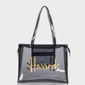 英倫風Harrods大容量托特包夏季新款潮时尚單肩腋下百搭pvc透明果凍包