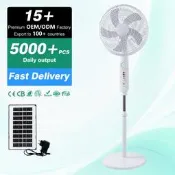 【品質驗證】工廠定制16寸太陽能風扇充電帶燈外貿長續航落地立式風扇室內戶外立扇 桌扇 循環扇 涼風扇 工業扇 壁扇 吊扇