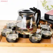 協貿國際日用品生活7館 1000/2000ML茶壺 耐熱防爆玻璃泡茶壺花茶壺套裝大容量茶具水壺