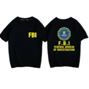 FBI美國聯邦調查局特工電影周邊短袖T恤潮牌寬松個性外套衣服體恤【語】
