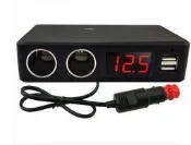 ◇光速LED精品◇180W  兩孔點煙器 3.1A 雙USB輸出 電瓶檢測 電壓 車充