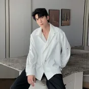 春秋季高級感襯衫 男長袖 潮流 韓版 休閒 輕熟風 西服襯衣 痞帥 垂墜感 百搭 潮牌 上衣（FCA674)【壹號站】
