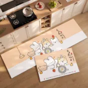 可客製 可愛卡通 條紋 廚房地墊 吸水地墊 防滑 耐髒 脚踏墊 矽藻土地墊 軟式硅藻土地墊 止滑墊 速幹